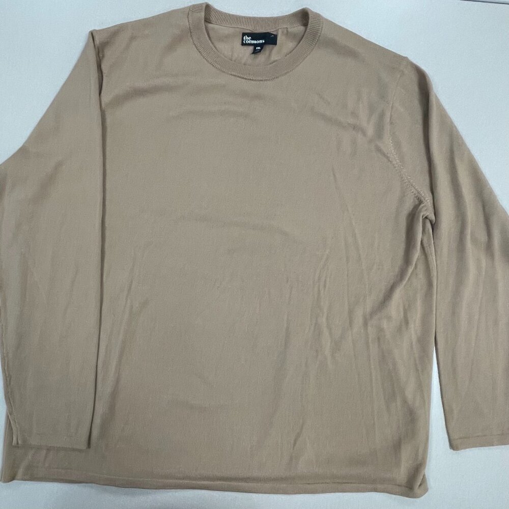 The Commons Men's 100% Merino Wool Sweater in Tannin, XXL